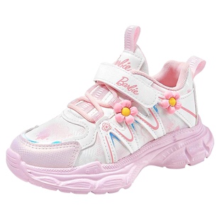 芭比童鞋女童鞋子2026新款春季软底透气网面鞋休闲鞋子儿童运动鞋