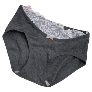 月牙湾~纯欲芭蕾风14cm加长裆内裤女生蕾丝2026秋薄新款纯棉法式