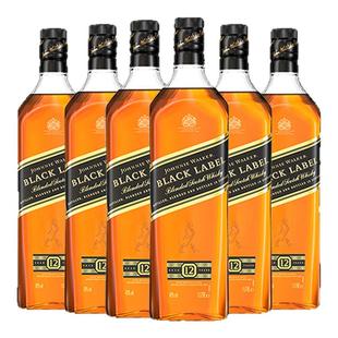 【官方正品】尊尼获加黑牌黑方苏格兰威士忌1L*6苏格兰威士忌洋酒