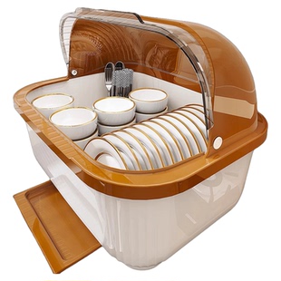 碗筷收纳盒餐具放碗碟收纳架厨房装家用防尘置物架沥水碗碗盘筷子