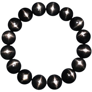 天然古埃及金运石单圈手链十字眼星光猫眼黑银线男士女款水晶手串