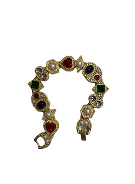 复古琉璃石头爱心花朵金球手链