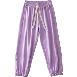 蔚未来女童裤子夏季薄款长裤儿童纯棉运动裤女孩防蚊裤宽松空调裤