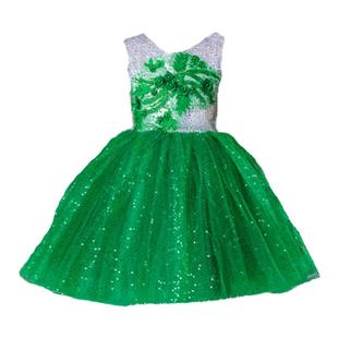 儿童揠苗助长情景剧演出服装女童绿色公主裙纱裙节约最闪亮舞蹈服