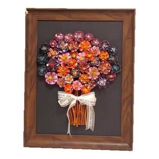 2025新款松果花束手工diy自制相框装饰画材料包客餐厅沙发背景墙