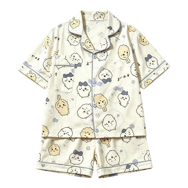 乌萨奇睡衣女夏季纯棉短袖可爱卡通小八学生大码家居服可外穿套装