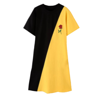 夏季新款女装显瘦慵懒风韩版运动时尚宽松短袖T恤裙子休闲连衣裙