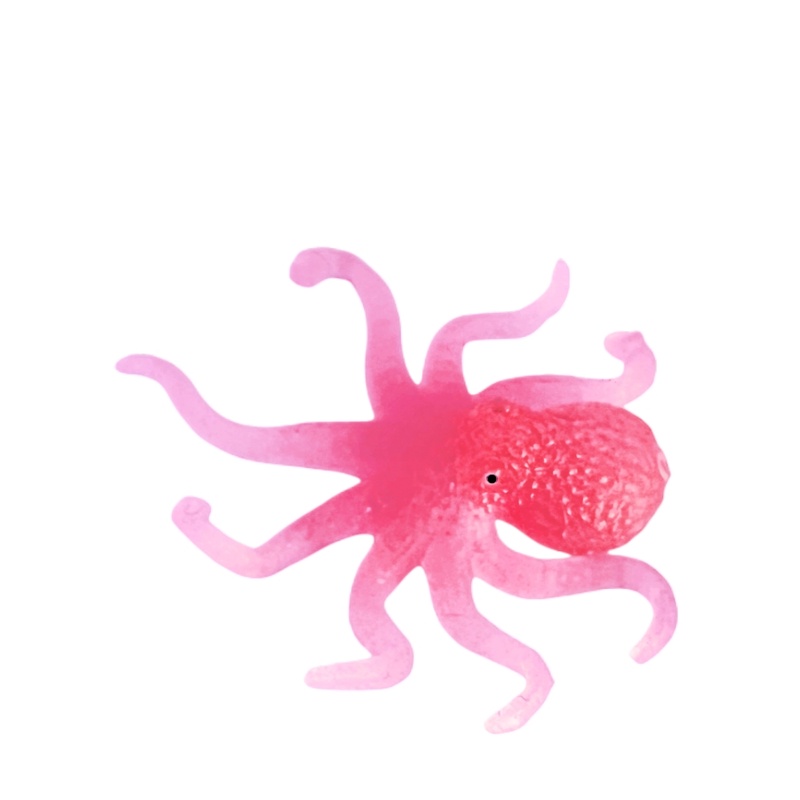软胶仿真小章鱼套装迷你半透明海洋鱼类动物模型幼儿园儿童小玩具