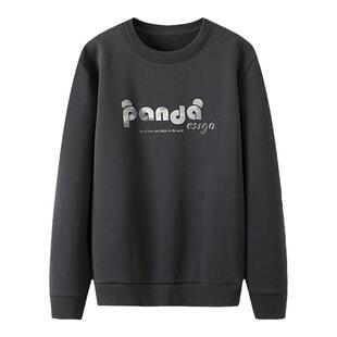 rockpanda高端潮牌卫衣男女加绒圆领套头修身长袖打底衫外贸