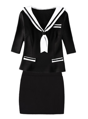 夜店ktv夜总会足浴工作服套装桑拿技师会所小姐服显瘦修身连衣裙