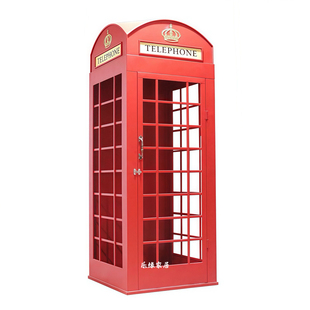 纯手工铁艺加油机摆件 英国伦敦邮筒模型 大型户外摆件电话亭包邮