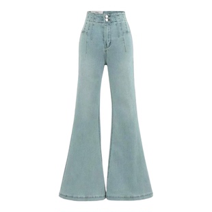 李李服饰超绝腰臀比微喇牛仔裤女2026冬季高腰修身弹力鱼尾喇叭裤