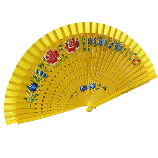 纯色双面西班牙折扇咏春团体舞蹈扇子爵士舞跳舞走秀团扇大红木扇