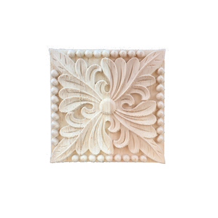 东阳木雕木雕花片小方块木花片实木雕花贴花方形木雕花罗马柱柱头