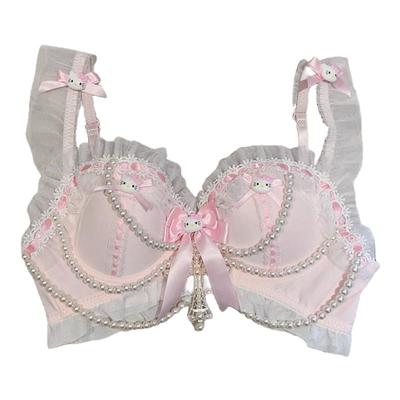 日系少女小猫蕾丝珍珠内衣