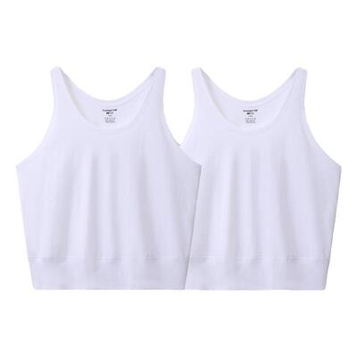 三枪短款纯棉女中老年小背心