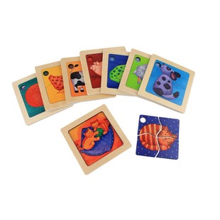 儿童大片拼图益智木质玩具1-2-3岁男女孩早教卡通动物配对板拼板