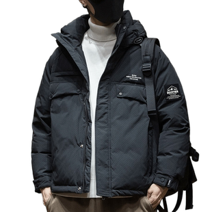 特价清仓 潮牌羽绒服男白鸭绒2025冬季新款男士大码户外工装外套