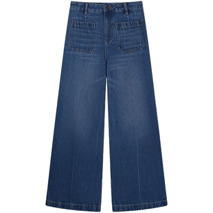 【T.W.R.C】TeenieWeenie小熊女装25秋冬时髦复古牛仔阔腿裤twrc