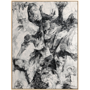 不够艺术 舒尔茨 抽象装饰画极简北欧玄关过道走廊壁画黑白挂画