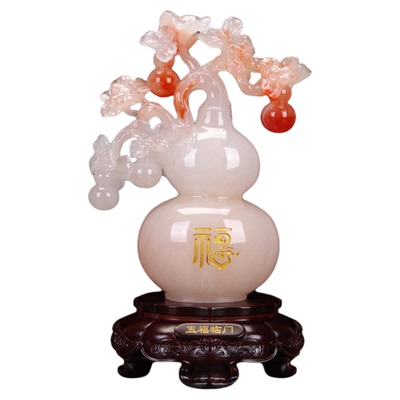 玉石葫芦摆件招财镇宅客厅乔迁