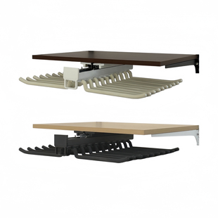 金属衣柜排骨双排抽拉裤架衣柜收纳分层悬挂裤架静音阻尼滑轮配件