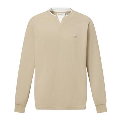 【春季新品】GOLDEN BEAR/金熊2026年男士假两件罗纹提花长袖T恤