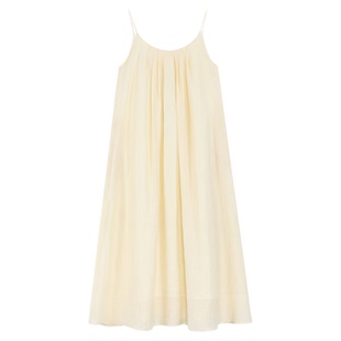 NEVA HU 浪漫夏日 法式吊带连衣裙女度假风性感露背宽松背心长裙