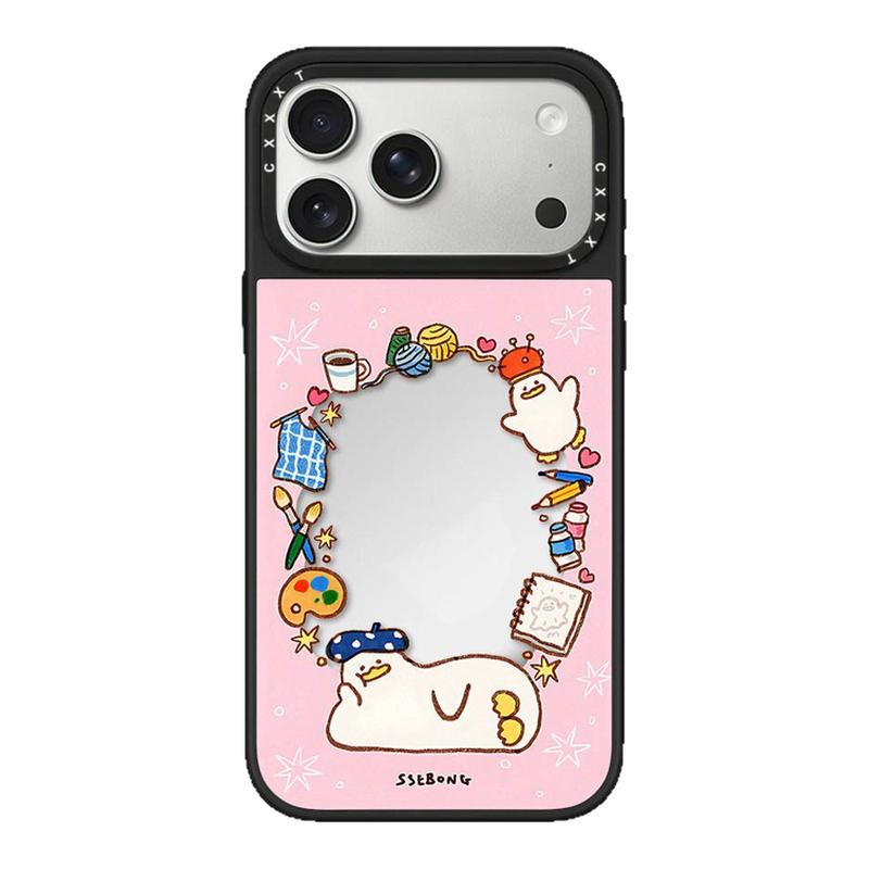 CASETiFiY躺平鸭粉底超好看适用苹果iPhone16pro/17ProMax/15plus手机壳卡通14镜面13磁吸12华强北平替潮壳女