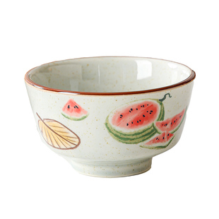 家用米饭碗高颜值陶瓷吃饭碗5寸釉下彩可爱甜品碗精致面碗小汤碗