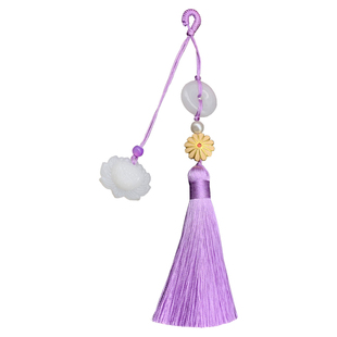 旗袍汉服压襟流苏穗子挂件复古中式平安扣莲花吊坠中国风胸针挂饰