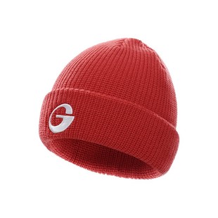 高乐捷帽子秋冬女针织毛线帽男款防寒防风保暖毛线冷帽大头围红色