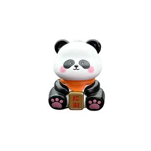 汽车太阳能点头熊猫车载内饰摆件仪表台招财可爱中控台饰品创意女