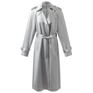 直降3折|歌莉娅风衣女秋季高级感醋酸流行长款大衣外套