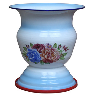 高脚搪瓷痰盂罐女尿盆家用卧室带盖防臭孕妇大人老人尿桶夜用夜壶