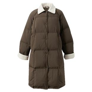 【90白鹅绒】三彩2025冬季新款翻领羽绒服宽松长款保暖外套M