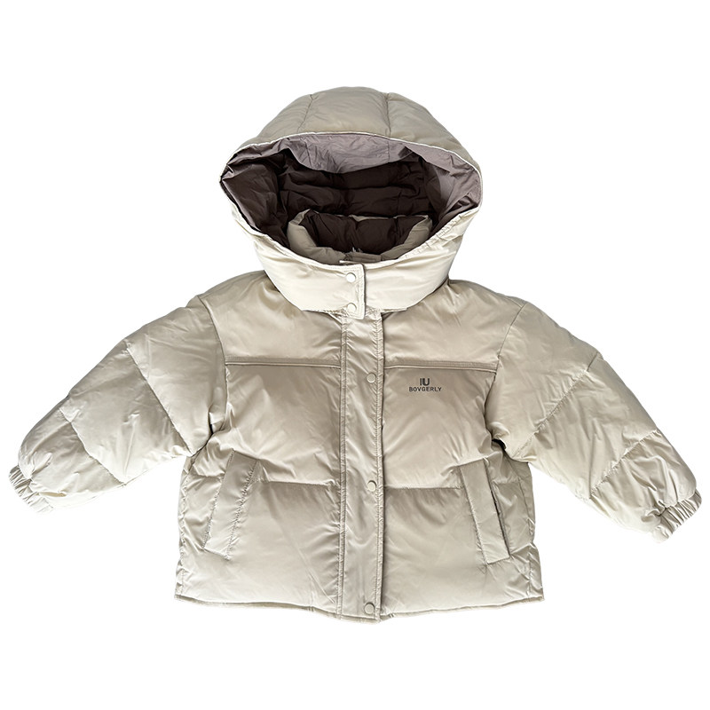 女童羽绒服2025新款冬装短款杜邦三防90绒加厚保暖童装双面穿外套