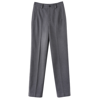 OSA欧莎高腰直筒毛呢西装裤女秋冬季2025年新款宽松显瘦休闲裤子