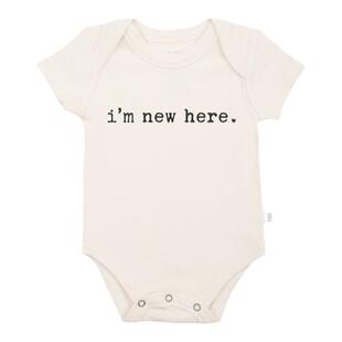 Finn+Emma短袖包屁衣有机棉小月龄字母印花内衣婴幼儿连体衣