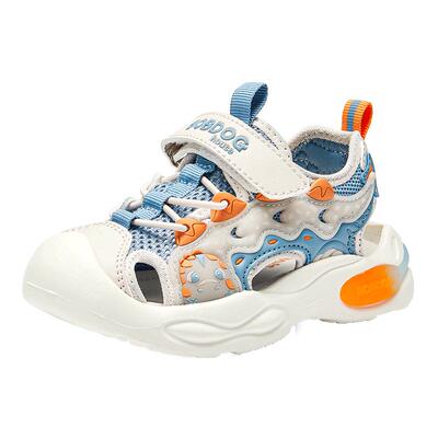 巴布豆2026新款儿童包头凉鞋小童1-6岁透气软底网面鞋子男童女童