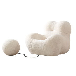 妈妈的怀抱懒人沙发网红奶油风客厅羊羔毛单人沙发椅设计师休闲椅