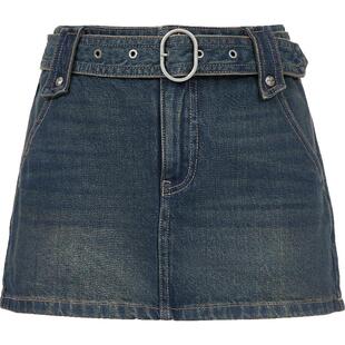 ONLY2025夏季新款复古辣妹风腰带低腰显瘦A字牛仔裙短裙半身裙女