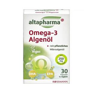 欧洲直邮Altapharma成人植物海藻油软胶囊30粒Omega3效期26年11月