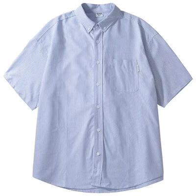 cityboy日系休闲条纹短袖衬衫