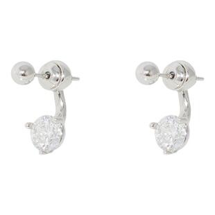 JILIFANG 老钱风 原创设计高级精致迷你小银豆镶钻后挂式耳环耳钉