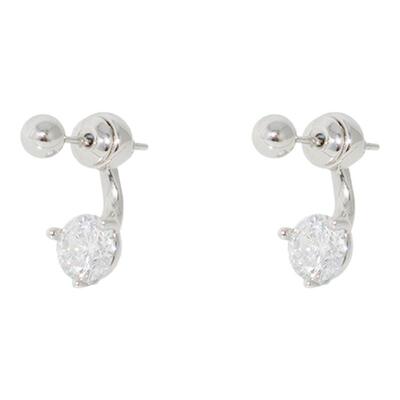 原创设计后挂式镶钻豆豆耳钉