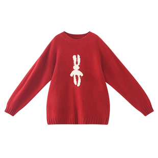 女童毛衣2024冬装新款女大童初中生羊毛套头上衣儿童休闲针织衫潮