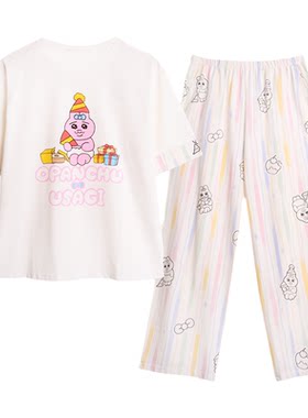 【OPANCHU裤裤兔联名】华歌尔夏棉质可爱印花家居服套装睡衣女