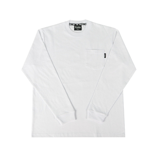 bboy宽松 纯色t恤重磅街舞嘻哈打底hiphop小领口加袋长袖说唱男女