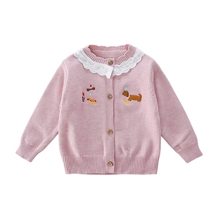 女童毛衣开衫2026新款超好看儿童春季针织衫外套女宝宝秋冬装上衣